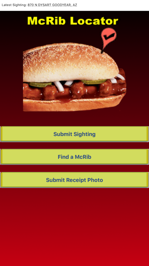 main McRib Locator