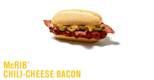 Chili-cheese with bacon McRib