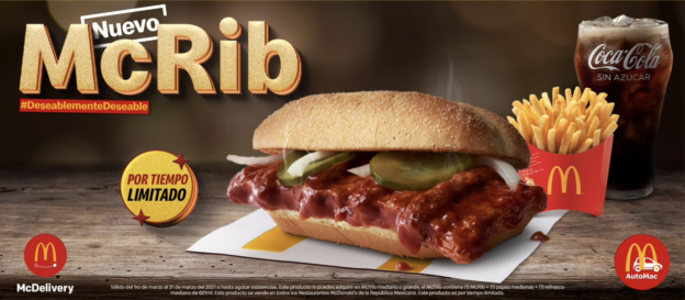 2021 McRib Advertisement in Mexico