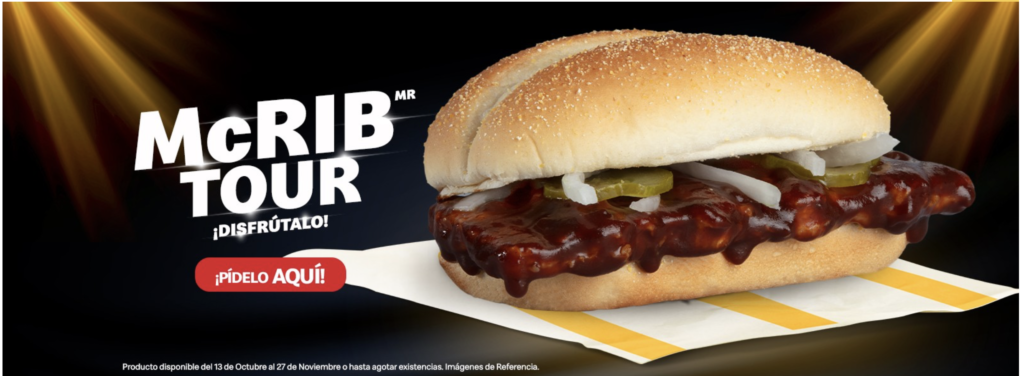 2023 Central America McRib returns - McRib Locator