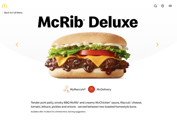 2023 McRib Deluxe Australia