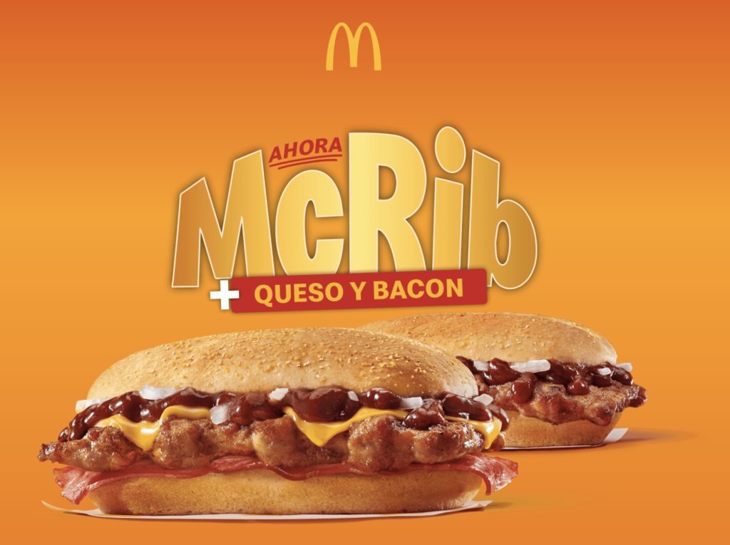 McRib option with cheese and bacon