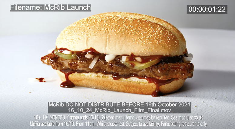 2024 UK McRib Returns