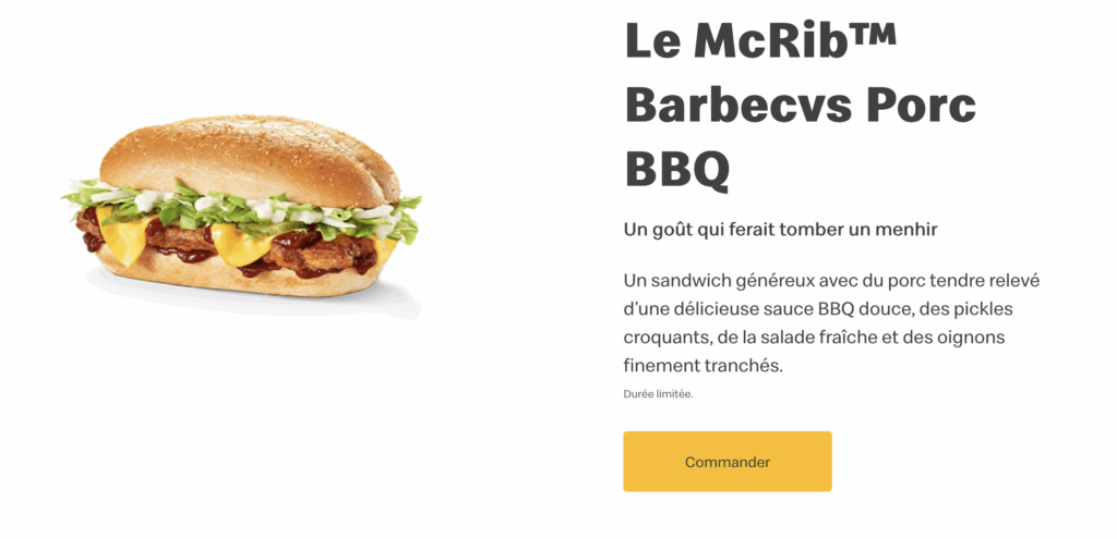 French McRib description