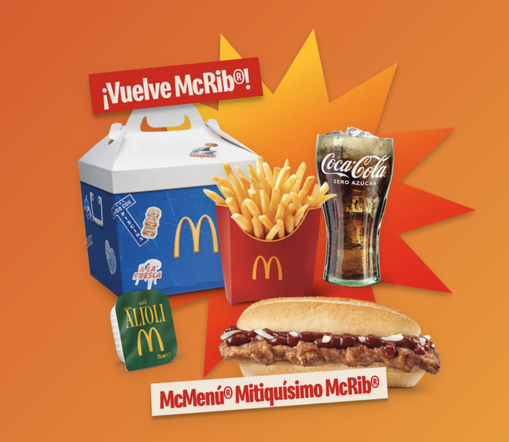 McRib promo photo from 2026 Spain Summer Promo