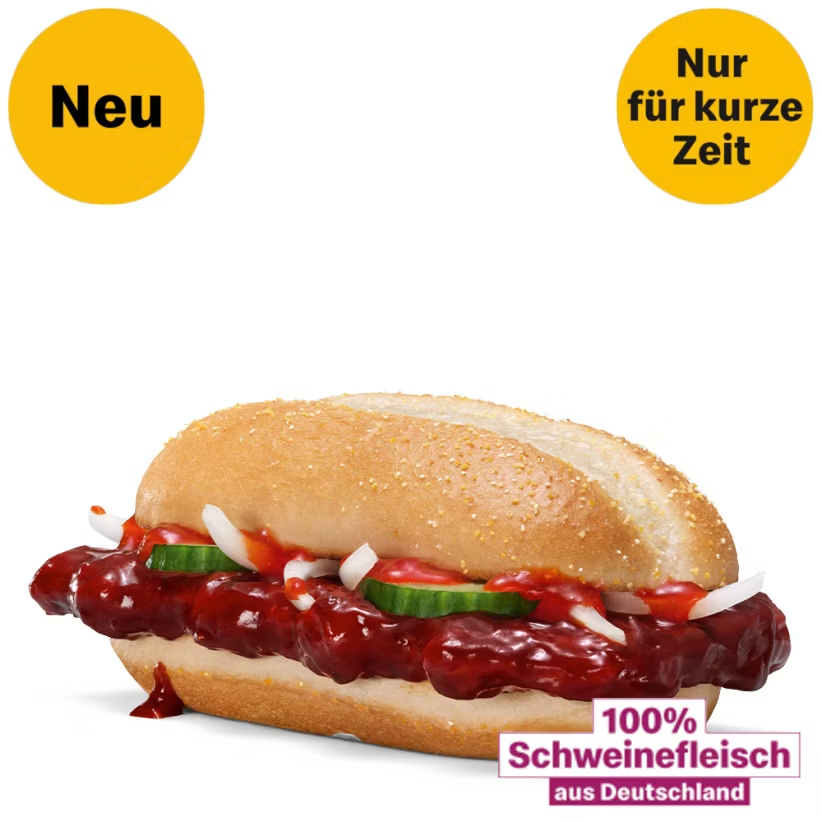 McRib Sweet Heat crica 2026 Germany and Luxembourg